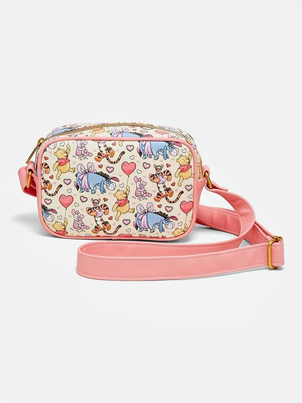 Loungefly Disney Winnie the Pooh Hearts Camera Crossbody Bag Pink & Multicolor